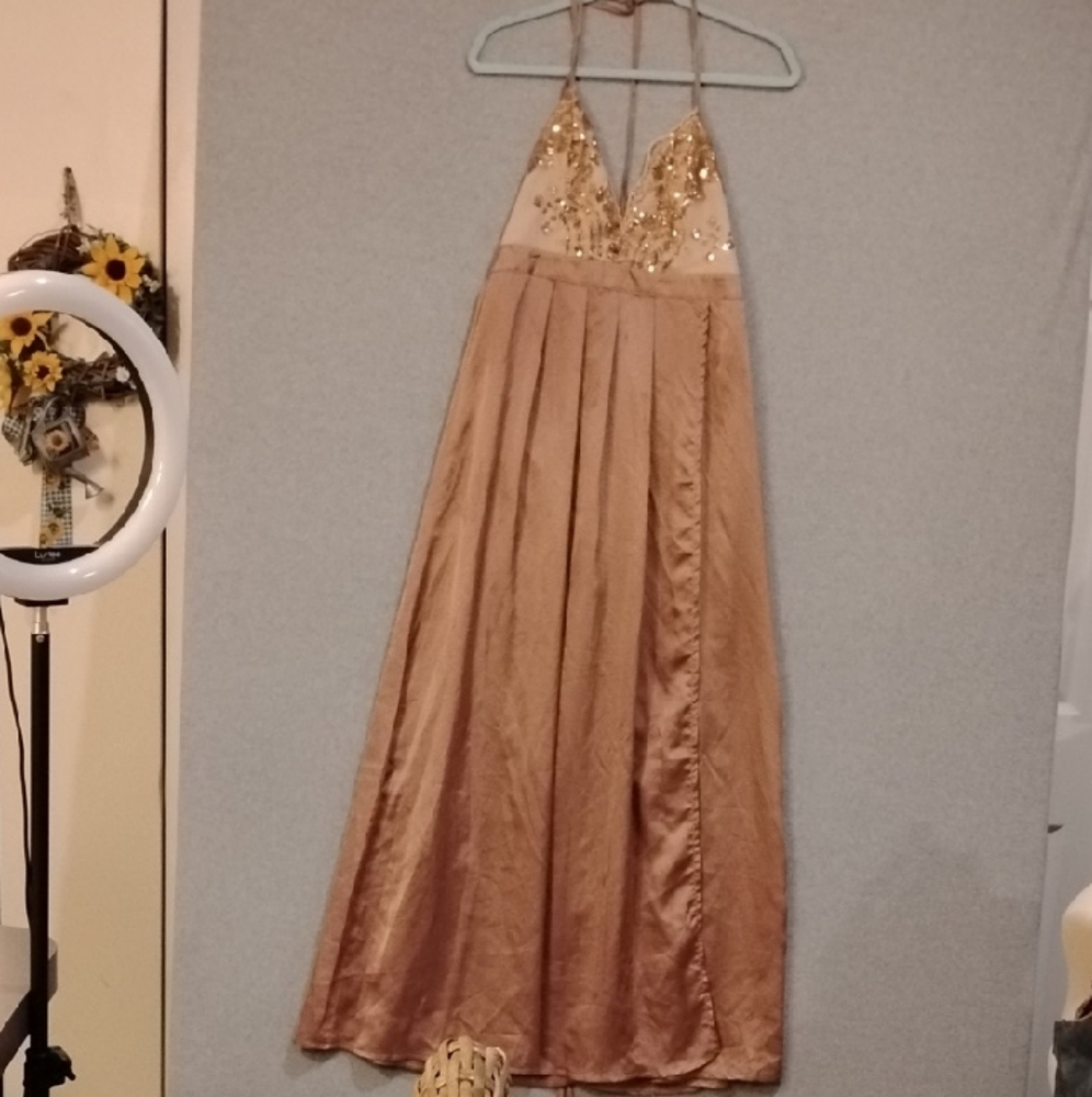 Gold Backless Dress